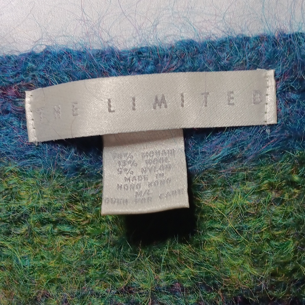 Vintage 90's The Limited Mohair & Wool Multicolor Oversized Striped Sweater - Picture 2 of 4